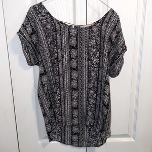 Large black floral shirt